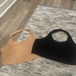 Black and tan halter tops - never worn